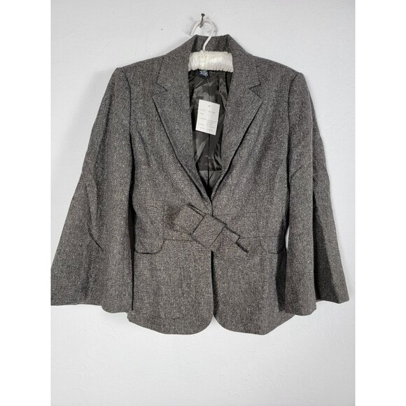 Boston Proper Women's Single-Breasted Polyester Blend Casual Blazer Gray 6 NEW - Picture 1 of 8